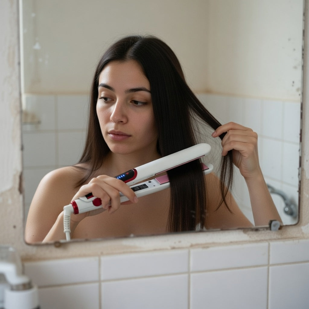 Pack Plancha Alisadora Con Placas Cerámica Y Rizador De Pelo De Cerámica Espiral