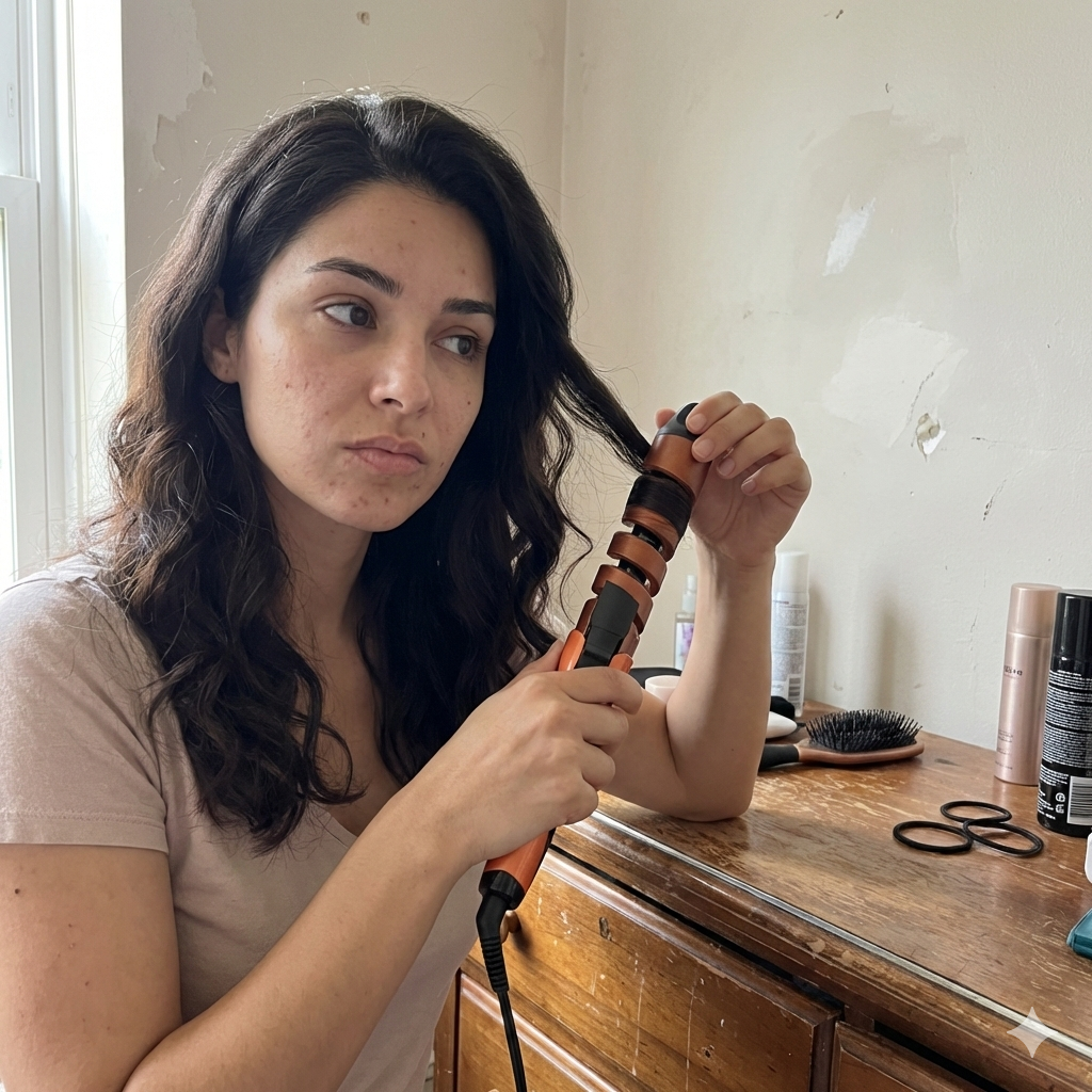 Pack Plancha Alisadora Con Placas Cerámica Y Rizador De Pelo De Cerámica Espiral